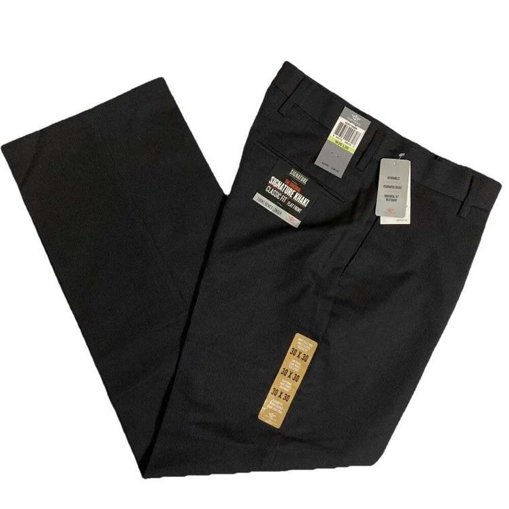 Dockers Signature Khaki Classic Fit Flat Front Pinstripe Pants 30x30
